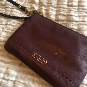COACH Maroon wristlet